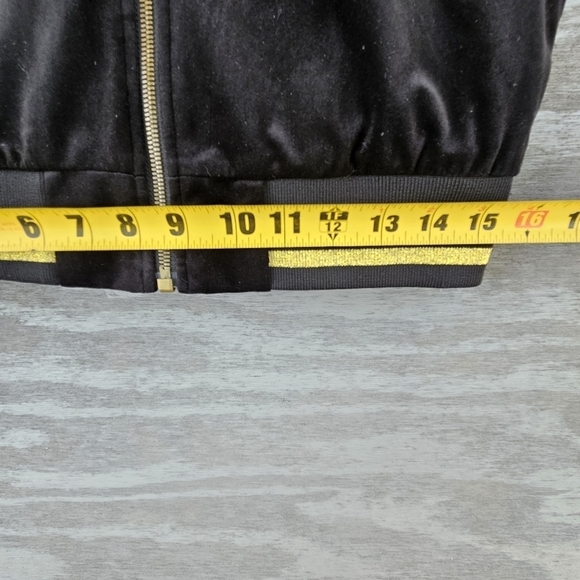 Zara Men Black Velvet Gold Trim Varsity Style Bomber Jacket Customized Small - Picture 7 of 7